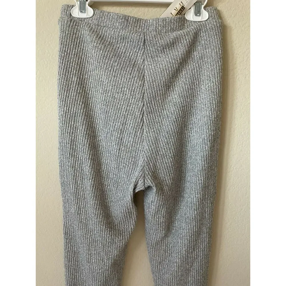 MESHKI Fauve Grey Gray Rib Knit Lined Skinny Pants Size XS Inseam 26.5
